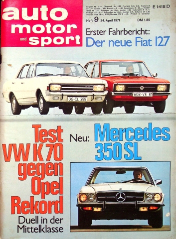 Deckblatt Auto Motor und Sport (09/1971)